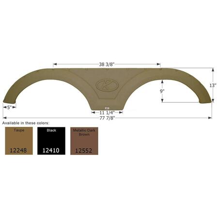 ICON Tandem Fender Skirt Fs2248, Taupe 12248